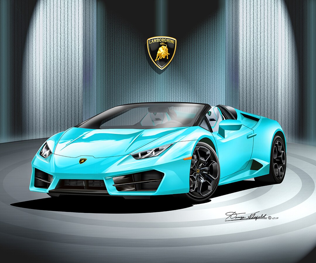 2019 Lamborghini Hurricane Turquoise Art Print By Danny Whitfield Sport and Exotic Car Wall Art MakerPlace by Michaels